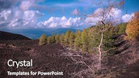  Presentation with lava - Beautiful presentation theme featuring volcanic ash cloud - cooled lava field and autumnal backdrop and a  colored foreground