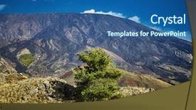  Presentation with volcano - Amazing theme having volcanic ash cloud - lone pine tree and etna backdrop and a ocean colored foreground