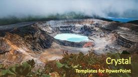  Presentation with costa rica - Amazing presentation theme having volcanic ash cloud - main active crater backdrop and a tawny brown colored foreground