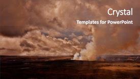  Presentation with volcano - Audience pleasing presentation theme consisting of volcanic ash cloud - very dramatic image backdrop and a coral colored foreground
