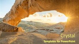  Presentation with natural - Theme with volcanic-formation-natural-arch background and a  colored foreground