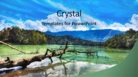  Presentation with stream - Slide set consisting of volcanic lake telaga warna background and a light blue colored foreground