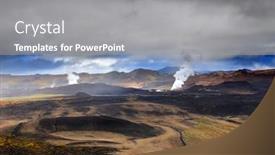  Presentation with landscape - PPT theme enhanced with volcanic-landscape-near-myvatn-lake background and a gray colored foreground