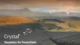  Presentation with landscape - Amazing slides having volcanic-landscape-near-myvatn-lake backdrop and a dark gray colored foreground