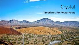  Presentation with lava - Cool new PPT theme with volcanic lava landscape on teide tenerife canary islands spain backdrop and a light blue colored foreground