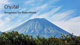  Presentation with mountains - Cool new slide set with volcanic mountains landscape in nicaragua backdrop and a light blue colored foreground