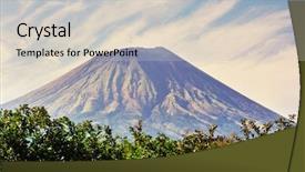  Presentation with volcanic eruption sopka klyuchevskoy volcano - PPT theme featuring volcanic mountains landscape in nicaragua background and a lemonade colored foreground