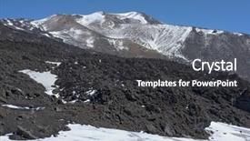  Presentation with volcanic rock - Slide set consisting of volcanic rock in winter etna park sicily background and a dark gray colored foreground