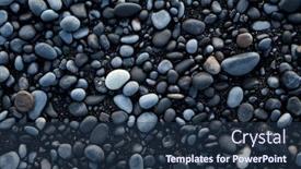  Presentation with volcanic rock - Beautiful PPT theme featuring volcanic rock on black sand beach at vik iceland backdrop and a tawny brown colored foreground