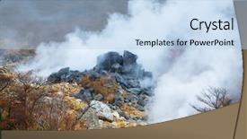  Presentation with steam - Beautiful PPT theme featuring volcanic steam vents or springs backdrop and a light blue colored foreground