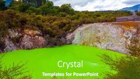  Presentation with water color - Presentation design consisting of volcanic-valley-waimangu-wai-o background and a shamrock green colored foreground
