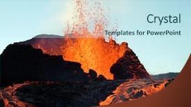  Presentation with volcano eruption - Slide deck enhanced with volcano eruption background and a sky blue colored foreground