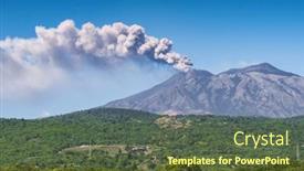  Presentation with volcano eruption - Presentation with volcano-etna-eruption-in-sicily background and a tawny brown colored foreground