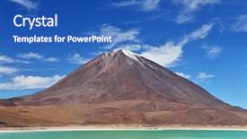  Presentation with volcano - Theme with volcano licancabur and laguna verde altiplano bolivia background and a teal colored foreground