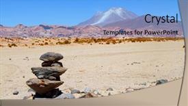  Presentation with volcano - Slide set featuring volcano licancabur and laguna verde altiplano bolivia background and a light blue colored foreground