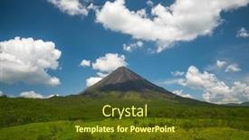  Presentation with costa rica - Slide set having volcano-of-arenal-at-sunny background and a tawny brown colored foreground