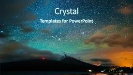  Presentation with high level - PPT layouts consisting of volcano of osorno with clouds background and a ocean colored foreground