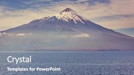  Presentation with earthquake and volcano - Slide set with volcanoes - osorno volcano in parque nacional background and a gray colored foreground