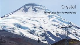  Presentation with volcano - Cool new presentation theme with volcanoes - osorno volcano in parque nacional backdrop and a light blue colored foreground