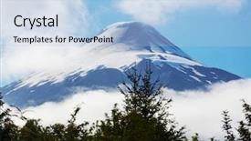  Presentation with disaster recovery volcano - Colorful presentation enhanced with volcanoes - osorno volcano in parque nacional backdrop and a light blue colored foreground