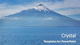  Presentation with volcano - Presentation theme enhanced with volcanoes - osorno volcano in parque nacional background and a teal colored foreground