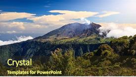  Presentation with costa rica - Presentation theme with volcanoes - scenic view of turrialba volcano background and a tawny brown colored foreground