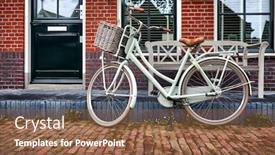  Presentation with white brick - Cool new PPT layouts with volendam-amsterdam-netherlands-white-retro backdrop and a tawny brown colored foreground