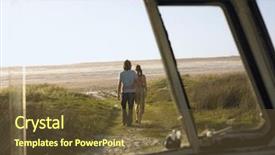  Presentation with campervan - Presentation theme having volkswagen - full length of loving young background and a tawny brown colored foreground