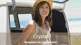  Presentation with tailgate - Presentation theme having volkswagen - portrait of young woman leaning background and a coral colored foreground