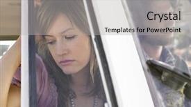  Presentation with campervan - Cool new presentation theme with volkswagen - sad young couple backdrop and a light gray colored foreground