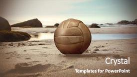  Presentation with volley - Slide deck enhanced with volley ball lying background and a coral colored foreground