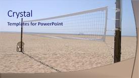  Presentation with volley - Slides featuring volley ball net background and a light blue colored foreground