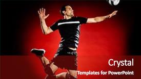 Presentation with volley - PPT layouts consisting of volley ball player man isolated background and a crimson colored foreground