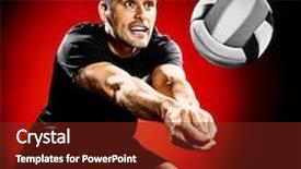  Presentation with volley - Colorful theme enhanced with volley ball player man isolated backdrop and a tawny brown colored foreground