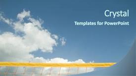  Presentation with volley - Colorful presentation enhanced with volley net on cloudy sky backdrop and a ocean colored foreground