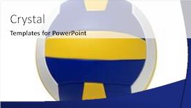  Presentation with volleyball - Cool new slides with volleyball ball isolated on white backdrop and a white colored foreground