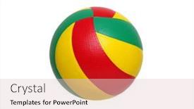  Presentation with volleyball - Beautiful PPT theme featuring volleyball-ball-isolated-on-white backdrop and a lemonade colored foreground