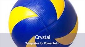  Presentation with volleyball - Presentation design having volleyball ball isolated on white background and a navy blue colored foreground