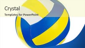  Presentation with volleyball - Beautiful PPT theme featuring volleyball ball isolated backdrop and a yellow colored foreground