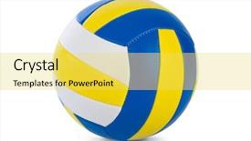  Presentation with volleyball - Slide deck enhanced with volleyball ball isolated background and a yellow colored foreground