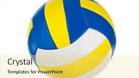  Presentation with volleyball - Slides featuring volleyball ball isolated background and a yellow colored foreground