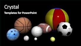  Presentation with sports balls - Colorful presentation enhanced with volleyball baseball - rendering of many different kinds backdrop and a  colored foreground