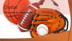  Presentation with sports balls - Colorful slide deck enhanced with volleyball baseball - sports balls isolated on white backdrop and a red colored foreground