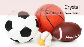  Presentation with sports balls - Slides with volleyball baseball - sports balls isolated on white background and a lemonade colored foreground