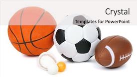  Presentation with sports balls - Beautiful PPT layouts featuring volleyball baseball - sports balls isolated on white backdrop and a  colored foreground