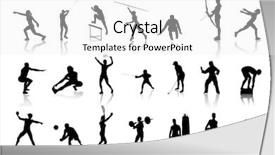  Presentation with sports volleyball - Slide deck with volleyball basketball - icons of differents silhouettes representing background and a white colored foreground