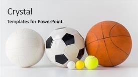  Presentation with volleyball - Beautiful slide deck featuring volleyball basketball - sport fitness game sports equipment backdrop and a white colored foreground