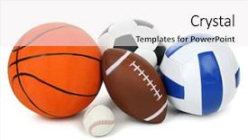  Presentation with sports volleyball - Audience pleasing PPT theme consisting of volleyball basketball - sports balls isolated on white backdrop and a white colored foreground