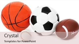  Presentation with sports balls - Slides enhanced with volleyball basketball - sports balls isolated on white background and a soft green colored foreground