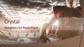  Presentation with volleyball - Cool new presentation with volleyball player holding rugby helmet backdrop and a  colored foreground